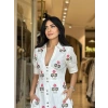 İTHAL NAKIŞ İŞLEMELİ BEYAZ ELBİSE