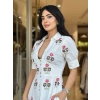 İTHAL NAKIŞ İŞLEMELİ BEYAZ ELBİSE