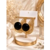 SİYAH TAŞLI GOLD KÜPE