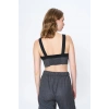 ANTRASİT KIZ BASKILI CROPLU TAKIM