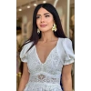 BEYAZ İŞLEMELİ WİEN ELBİSE