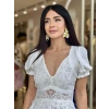 BEYAZ SIRT DETAY ELBİSE WİEN