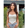 BEYAZ SIRTI BAĞLAMALI BUSTİYER