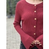 BİSİKLET YAKA DÜĞMELİ İSPANYOL KOL TRİKO BORDO