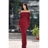 BORDO TÜL DETAY ELBİSE