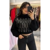 DERİ DETAY TASARIM KAZAK DQ