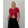DÜĞMELİ CROP YELEK
