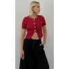 DÜĞMELİ CROP YELEK