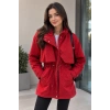 IŞILTILI KIRMIZI TRENCHCOAT NX