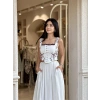 KAHVE NAKIŞLI BEYAZ BÜSTİYER CHN