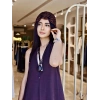 KAHVE SIRT DEKOLTELİ MODAL ELBİSE FM