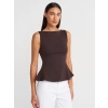 KAYIK YAKA PEPLUM TOP