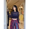 LACİVERT TRASPARAN BLUZ W3