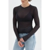 LACİVERT TRASPARAN BLUZ W3