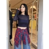 LACİVERT TRASPARAN BLUZ W3