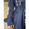 LACİVERT YAZI BASKILI TRENCOAT