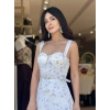 MAVİ KUŞLU ELBİSE