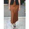 SATEN KAHVERENGİ ETEK