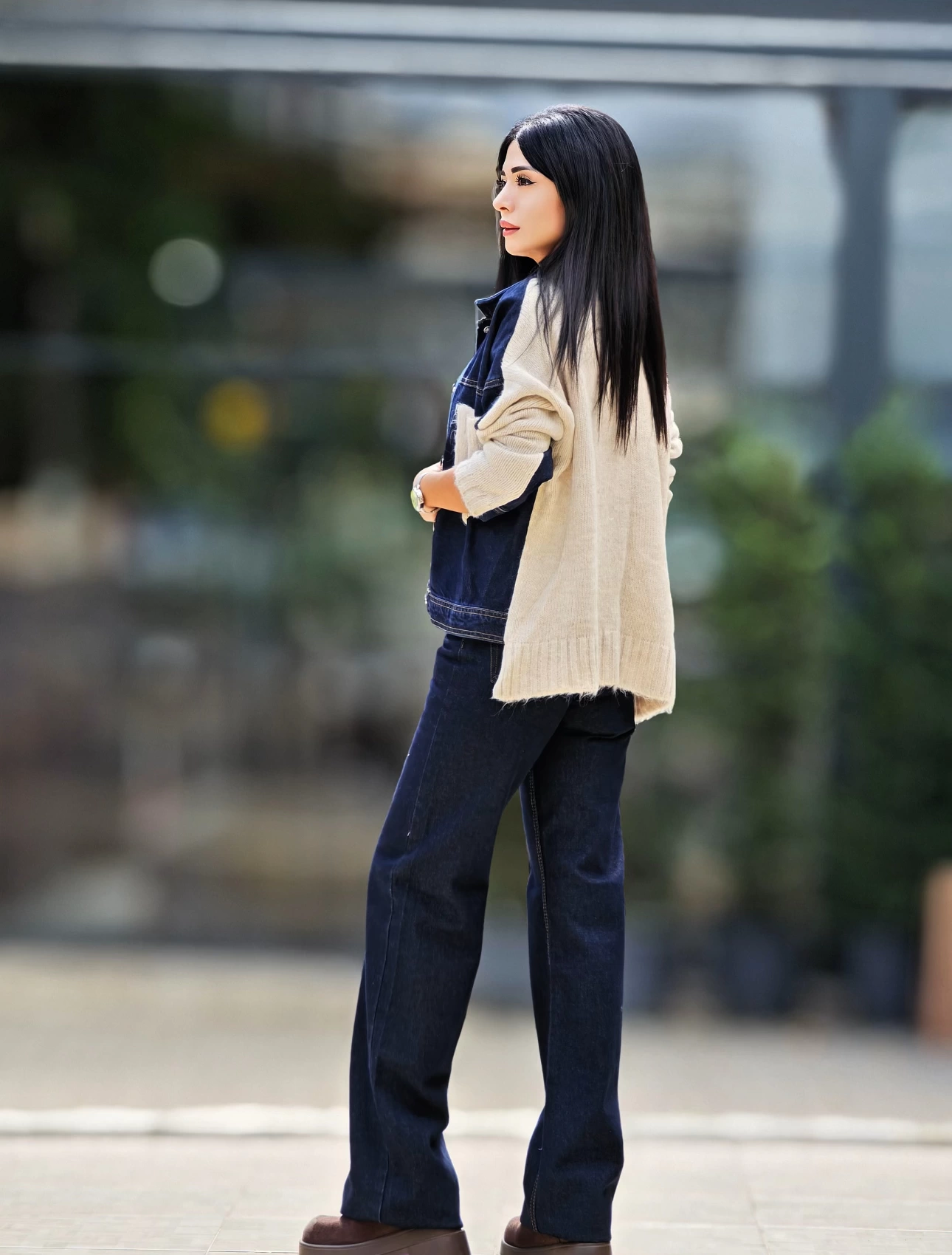 TRİKO DETAYLI JEAN CEKET