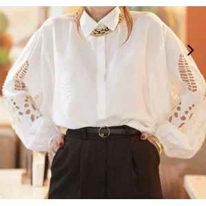 KOL İŞLEMELİ GÖMLEK BEYAZ