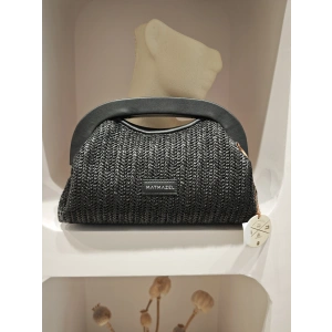 SİYAH HASIR GÖRÜNÜMLÜ ÇANTA MTMZL