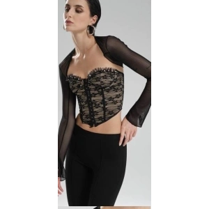 TÜL DETAYLI İKİLİ TÜLLÜ BÜSTİYER W3