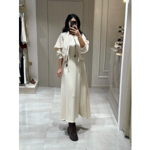 KREM ELBİSE CEKET TAKIM