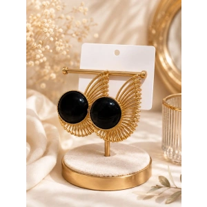 SİYAH TAŞLI GOLD KÜPE
