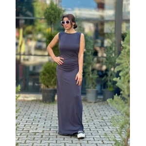 ANTRASİT SIRT DEKOLTE ELBİSE
