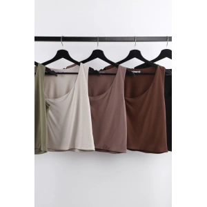 ASİMETRİK YAKA MODAL BLUZ