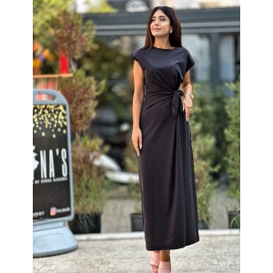 BAĞLAMA DETAY TENSEL KUMAŞ ELBİSE