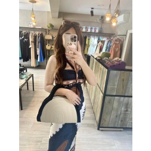 BASKILI STRAPLEZ ELBİSE RENKLİ