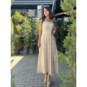 BEJ RENGİ FİSTO ELBİSE