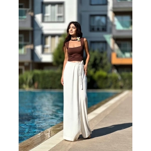 BEYAZ BAĞLAMA DETAYLI PANTOLON