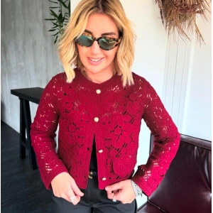 BORDO DANTEL TRİKO HIRKA