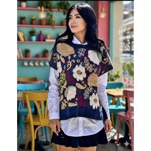 ÇİÇEK DESENLİ GÖMLEKLİ SÜVETER 2 Lİ ÜRÜN