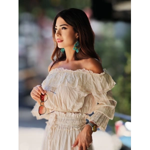 DANTEL DETAYLI NATUREL BLUZ