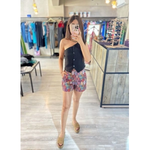 DESENLİ YÜKSEK BEL ŞORT