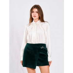 EKRU ÖNÜ ŞAL DESEN SATEN GÖMLEK