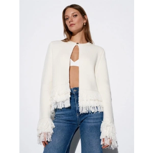 EKRU PÜSKÜL KOL DÜĞMELİ HIRKA