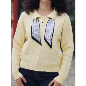 FULARLU TRİKO KAZAK