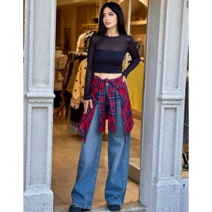 GÖMLEK DETAY JEAN PANTOLON W3
