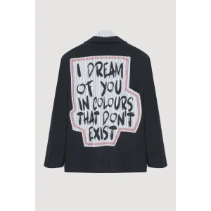 GÖMLEK DETAY LACİVERT BLAZER CEKET