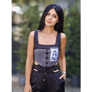 GRİ KUŞ GÖZÜ BAĞLAMA DETAY BÜSTİYER