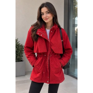 IŞILTILI KIRMIZI TRENCHCOAT NX