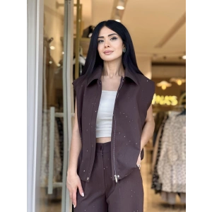 KAHVE IŞILTILI BALON YELEK