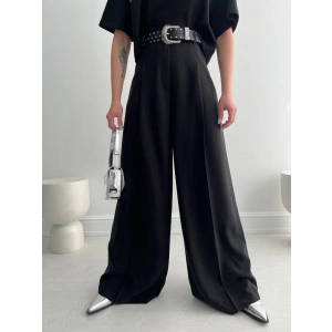 KENDİNDEN ÇİZGİLİ BOL PAÇA PANTOLON