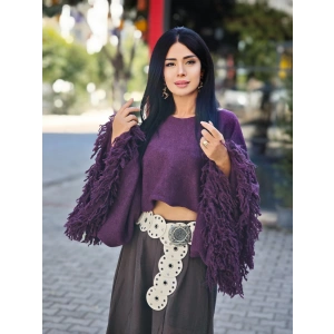 KOLLARI PÜSKÜL MÜRDÜM RENGİ TRİKO