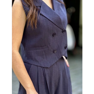 KRUVAZE YAKA KETEN YELEK