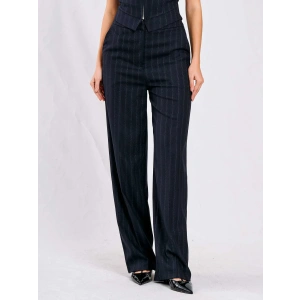 LACİVERT ÇİZGİLİ YANDAN CEPLİ PANTOLON